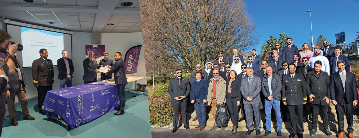 "Tasneef concluded 9 months training course for 20 students at Savoie Mont Blan University on 2 Feb 2023"
